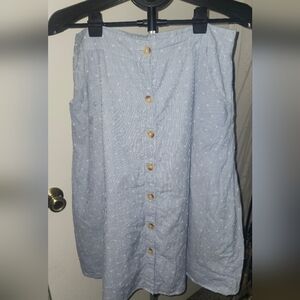 Miami Light Blue Button-Down Pencil Skirt